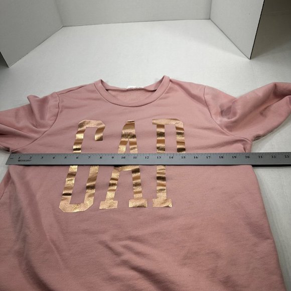 Gap Women's Size Medium Sweatshirt Long Sleeve Graphic Pink Preowned - Picture 8 of 13